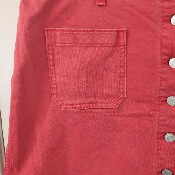 Gap Denim - Red Front Patch Pocket Denim Skirt Size 33/16 - Picture 2 of 9